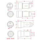 Aluminum Alloy Cigarette Lighter Applicable Car Charger, Model: Black QCPD