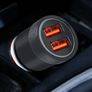 Aluminum Alloy Cigarette Lighter Applicable Car Charger, Model: Black Double QC