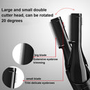 Double Cutter Head Electric Eyebrow Trimmer Epilator Children Hair Clipper(Black)