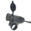 Motorcycle Modified With Bracket Dual USB 3.1A Charging With Temperature Voltage Bracket(Red Light)