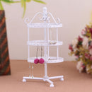 Iron Art Round Three Layers 72 Holes Jewelry Rack(White)