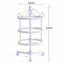 Iron Art Round Three Layers 72 Holes Jewelry Rack(White)