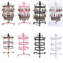 Iron Art Round Three Layers 72 Holes Jewelry Rack(White)