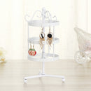 Iron Art Round Three Layers 72 Holes Jewelry Rack(White)