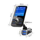 BC43 Large Screen Display Car Handsfree Phone Bluetooth MP3 Player Smart Fast Charger(Black)
