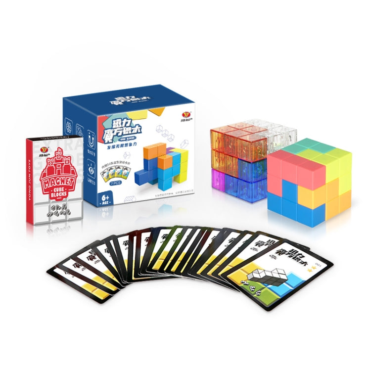 YJ8392 Puzzle Early Education Magnetic Building Block Magic Cube(Transparent)