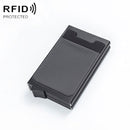 RFID Aluminum Alloy Anti-Degaussing Coin Card Holder(Black Grey)