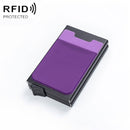 RFID Aluminum Alloy Anti-Degaussing Coin Card Holder(Black Purple)