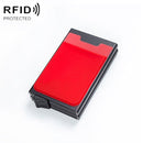 RFID Aluminum Alloy Anti-Degaussing Coin Card Holder(Black Red)