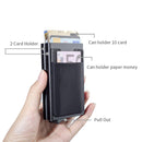 RFID Aluminum Alloy Anti-Degaussing Coin Card Holder(Black Silver)