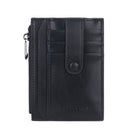 BAELLERRY K9149 Multi-Card Buckle Zip Coin Pocket Thin Card Holder(Black)