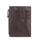 BAELLERRY K9149 Multi-Card Buckle Zip Coin Pocket Thin Card Holder(Coffee)