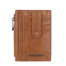 BAELLERRY K9149 Multi-Card Buckle Zip Coin Pocket Thin Card Holder(Brown)