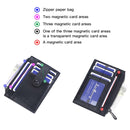 BAELLERRY K9149 Multi-Card Buckle Zip Coin Pocket Thin Card Holder(Black)