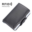 Baellerry K9172 RFID Double Aluminum Box Card Holder Automatic Pop-up Card Holder(Coffee)