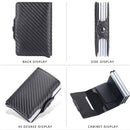 Baellerry K9172 RFID Double Aluminum Box Card Holder Automatic Pop-up Card Holder(Coffee)