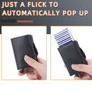 Baellerry K9172 RFID Double Aluminum Box Card Holder Automatic Pop-up Card Holder(Coffee)