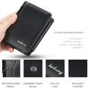 Baellerry D9159 Men Short Tri-Fold Zip Coin Purse Thin Card Holder(Black)