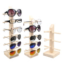 2 PCS Log Glasses Display Storage Rack 1 Row 6 Pairs