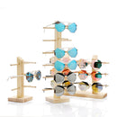 2 PCS Log Glasses Display Storage Rack 2 Row 10 Pairs