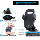 Car Navigation Rack Car Suction Cup Outlet Multi-Function Mobile Phone Frame(H6-S01 Black)