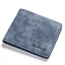 Baellerry BLR1152 Men Short Wallet Vintage Frosted Two Fold Wallet(Blue Horizontal)