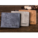 Baellerry BLR1152 Men Short Wallet Vintage Frosted Two Fold Wallet(Blue Horizontal)