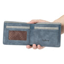 Baellerry BLR1152 Men Short Wallet Vintage Frosted Two Fold Wallet(Blue Horizontal)