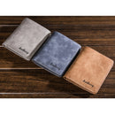 Baellerry BLR1152 Men Short Wallet Vintage Frosted Two Fold Wallet(Blue Vertical)