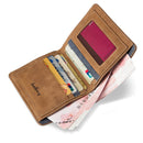 Baellerry BLR1152 Men Short Wallet Vintage Frosted Two Fold Wallet(Coffee Vertical)