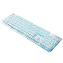 LANGTU L1 104 Keys USB Home Office Film Luminous Wired Keyboard, Cable Length:1.6m(Ice Blue Light Silver white)