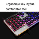LANGTU L1 104 Keys USB Home Office Film Luminous Wired Keyboard, Cable Length:1.6m(Orange Light Black)