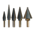 Pagoda Drill Bit High Speed ??Steel Opener Triangle Handle Stairs Drill Bit(5 In 1 Boxed)