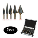 Pagoda Drill Bit High Speed ??Steel Opener Triangle Handle Stairs Drill Bit(5 In 1 Boxed)