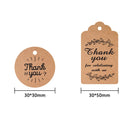 5 Bags 100PCS / Bag Kraft Paper Gift Tag With 20m Hemp Rope(L-06 )