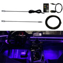 Center Console Modified LED Guide Light, Style: USB Remote Control+APP Control(2m Black)