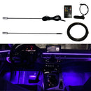 Center Console Modified LED Guide Light, Style: Cigarette Lighter Remote Control+APP Control(2m Black)