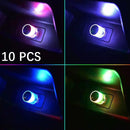 10 PCS Car Decorative USB Universal LED Atmosphere Lamp, Colour: Colorful Slow Flash