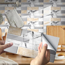 12 PCS 10 x 20cm Brick Pattern Crystal Film Glossy Tile Sticker Floor Sticker(KIt022)