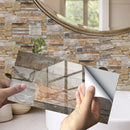 12 PCS 10 x 20cm Brick Pattern Crystal Film Glossy Tile Sticker Floor Sticker(Kit032)
