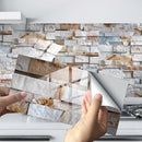 12 PCS 10 x 20cm Brick Pattern Crystal Film Glossy Tile Sticker Floor Sticker(Kit033)