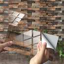 12 PCS 10 x 20cm Brick Pattern Crystal Film Glossy Tile Sticker Floor Sticker(Kit034)