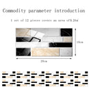 12 PCS 10 x 20cm Brick Pattern Crystal Film Glossy Tile Sticker Floor Sticker(Kit038)