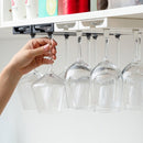 2 PCS Living Room Kitchen Free Punch Goblet Wine Glass Hanging Rack( White )