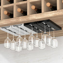 2 PCS Living Room Kitchen Free Punch Goblet Wine Glass Hanging Rack( White )