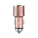 CYKE C11 QC3.0 Aluminum Alloy Dual USB Car Fast Charger(Rose Gold)