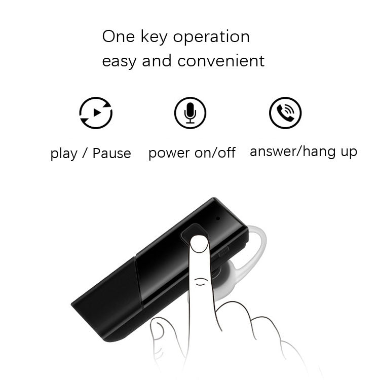 Single Ear 4.2 Bluetooth Headset Stereo HIFI Sports Wireless Bluetooth Headset(A1 Black)