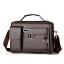 WEIXIER D235 Men Shoulder Bag Portable PU Leather Handbag(Brown)