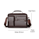 WEIXIER D235 Men Shoulder Bag Portable PU Leather Handbag(Brown)