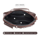 WEIXIER D235 Men Shoulder Bag Portable PU Leather Handbag(Brown)